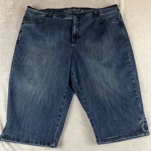 Gloria Vanderbilt womens dark wash blue denim cropped jeans size 20W